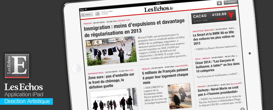 Gontran Broussard pour Les Echos : création de l'appication mobile iPad