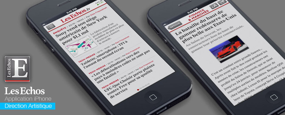 Gontran Broussard pour Les Echos : création de l'appication mobile iPhone